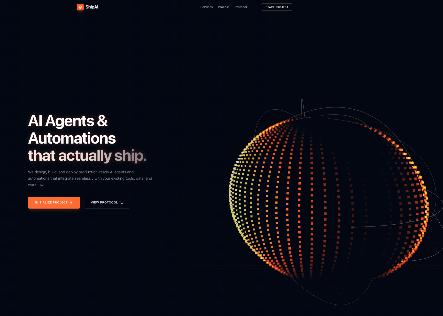 ShipAIAgents website preview
